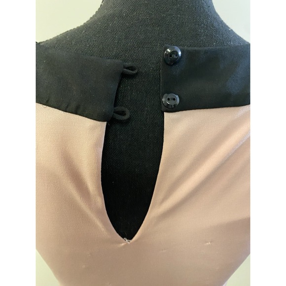 Women's Blush Pink and Black Rosette Sequin Sleeveless Cocktail Dress Size 6 - Picture 4 of 13